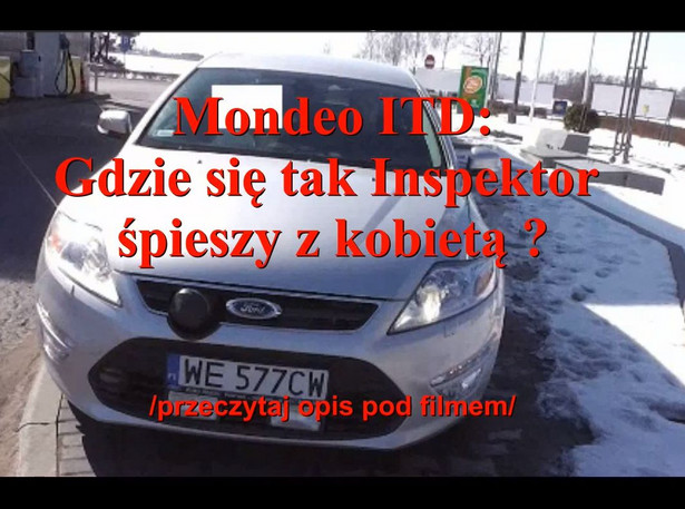 Inspektor ITD z kobietą w służbowym mondeo na WIDEO. GITD wysyła autora filmu na policję