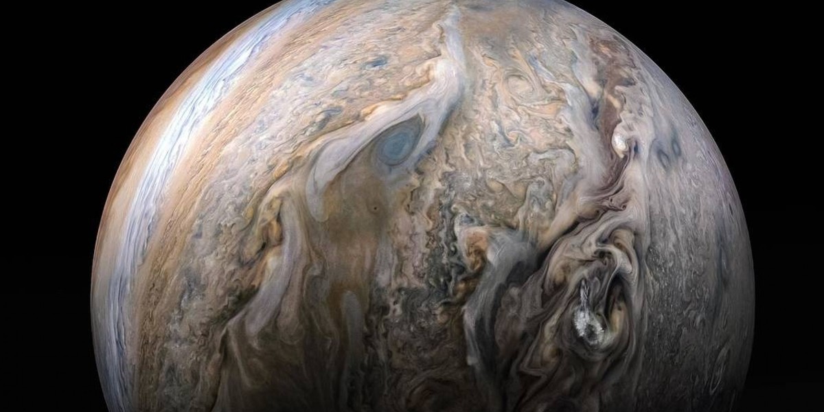 Urządzenia pomiarowe polskiej firmy Astronika polecą w kierunku Jowisza. Na zdjęciu: Jowisz uchwycony przez sondę NASA Juno w maju 2019 r. 