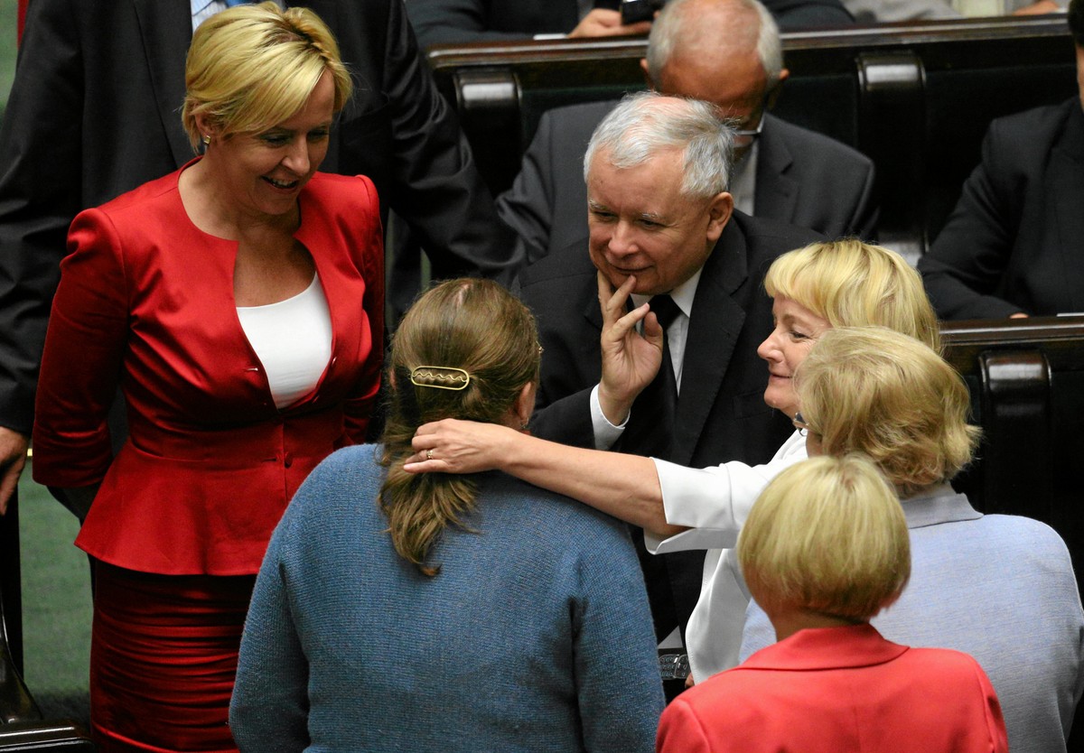Krystyna Pawłowicz i Jarosław Kaczyński w Sejmie