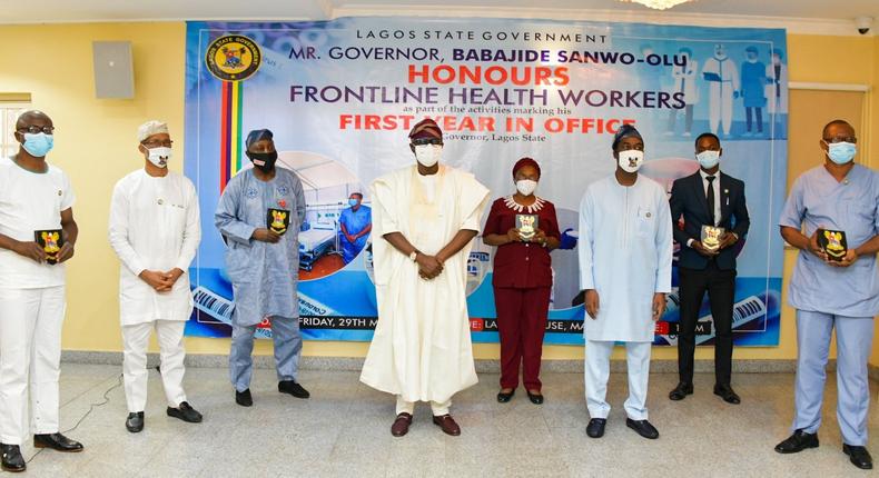 Lagos State Governor, Babajide Sanwo-Olu dedicates first anniversary to frontline health workers.