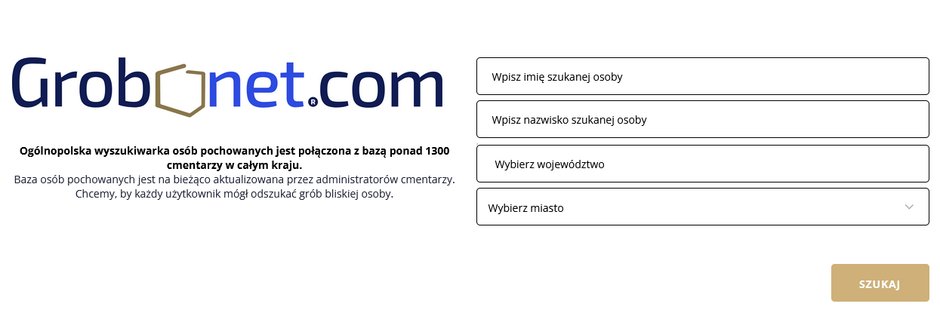 Ogólnopolska baza Grobonet połączona z ponad 669 cmentarzami.