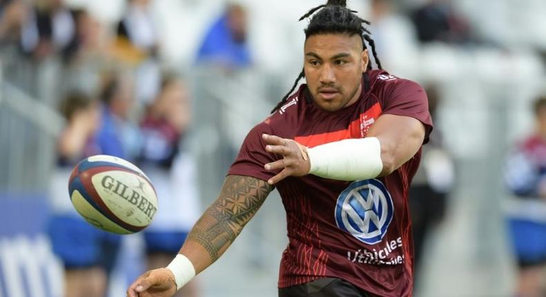 RC Toulon's New Zealand centre Ma'a Nonu warms up ahead of the French Top 14 rugby union match between Bordeaux-Begles and Toulon at Matmut Atlantique Stadium in Bordeaux on April 29, 2017