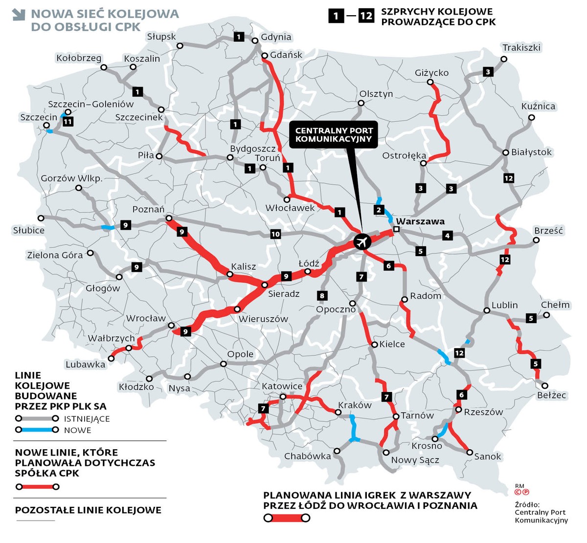 Nowa sieć kolejowa do obsługi CPK