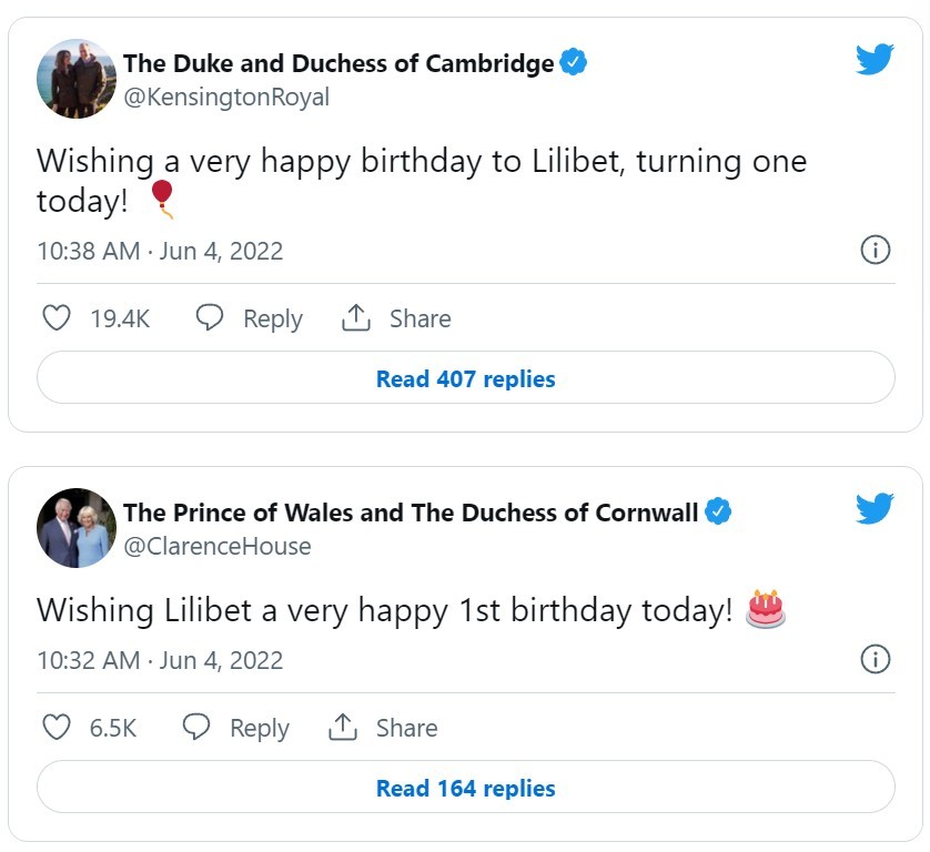 Lilibet zablahoželali William a Kate aj Charles s Camillou.