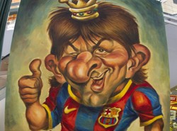 Wielkość Messiego uwieczniona na ogromnej karykaturze