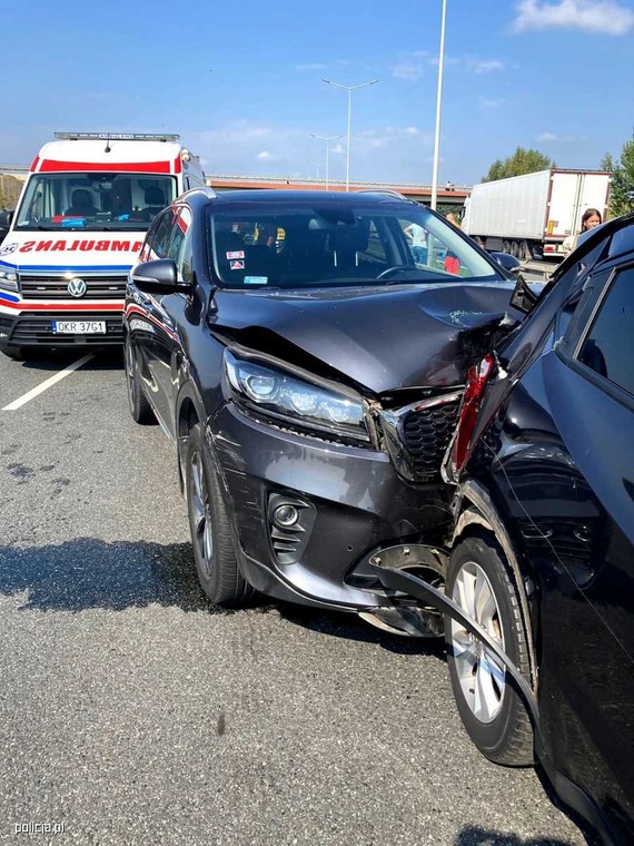 Kolizja na autostradzie A4