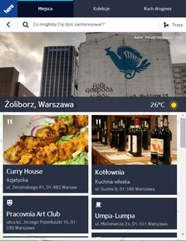 Tak samo jak Mapy Google również mapy Here zawierają informacje lokalne i pomogą znaleźć restaurację albo atrakcje turystyczne.