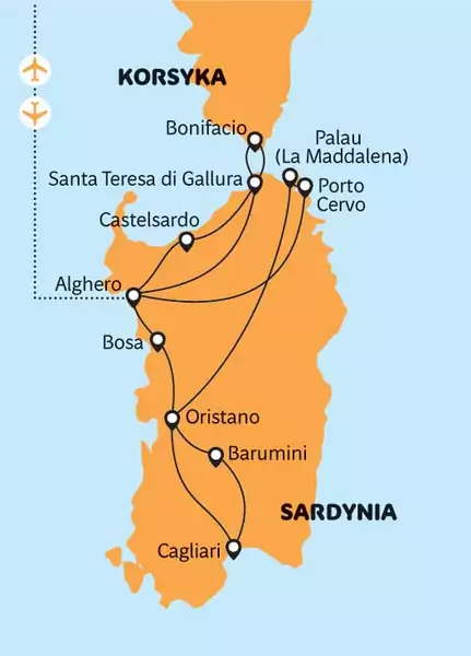 Program wycieczki na Korsykę i Sardynię