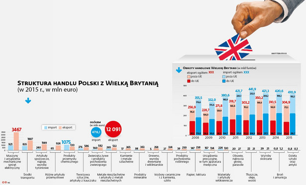 Struktura handlu Polski z Wielką Brytanią w 2015 r.