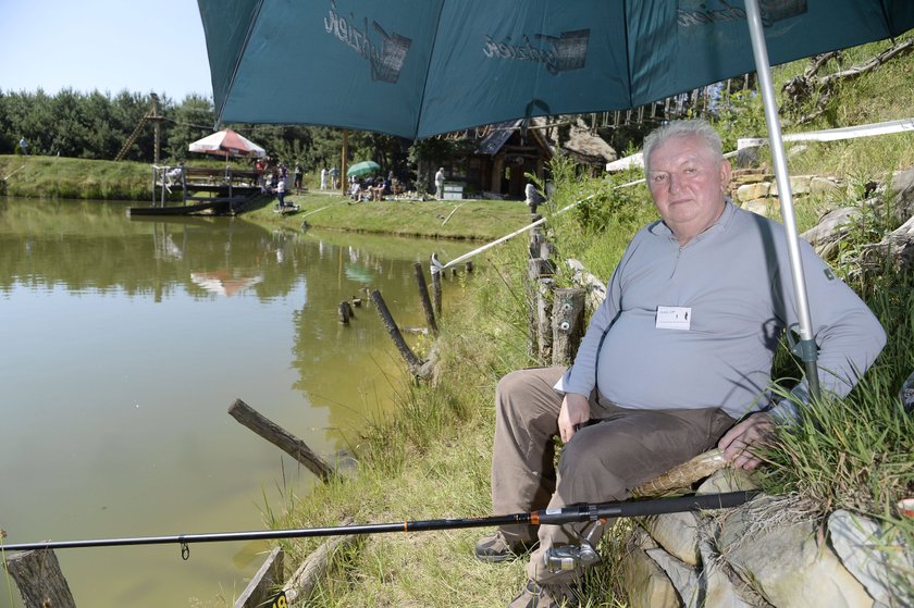 Andrzej Turski na zawodach aktorów w łowieniu ryb