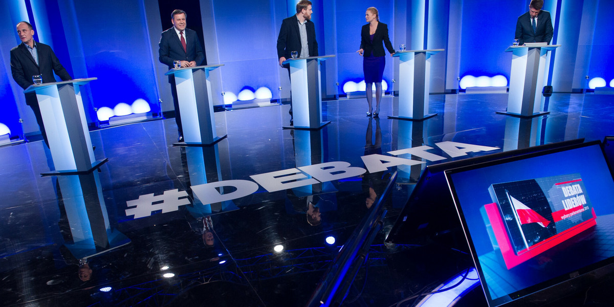 Przedwyborcza debata telewizyjna liderów ugrupowań politycznych w studio TVP w 2015 r.