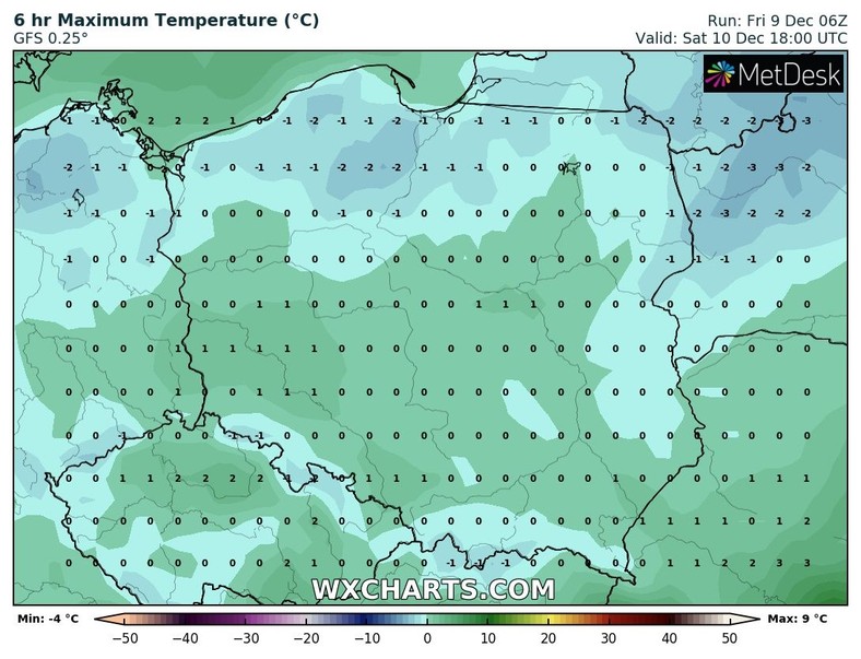 Temperatura nie wszędzie przekroczy 0 st. C