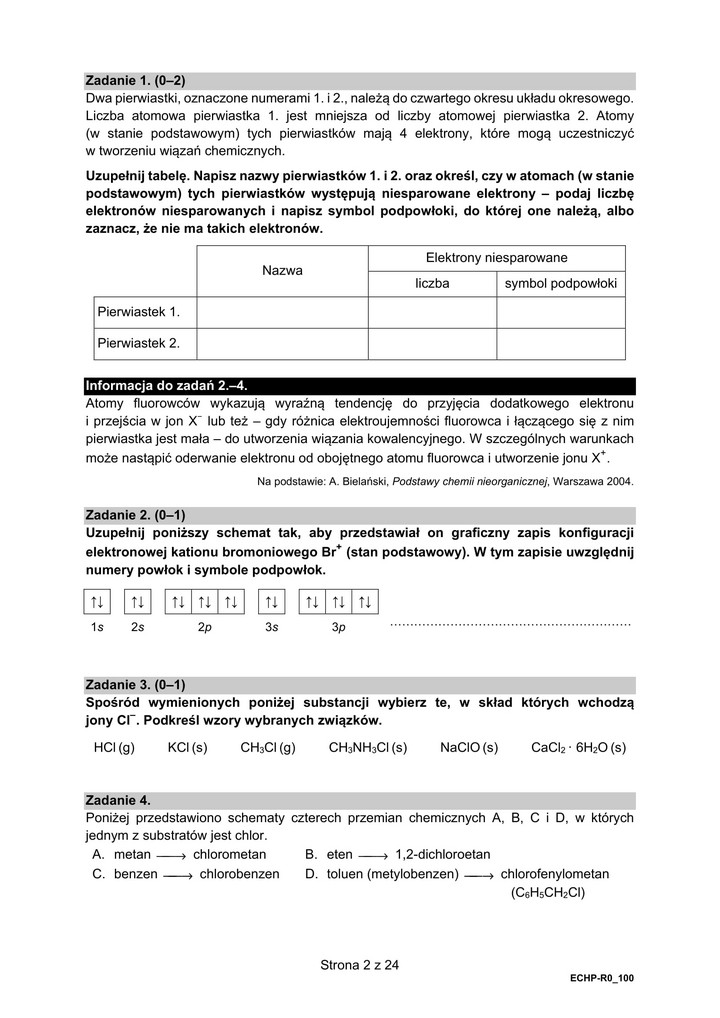 Matura rozszerzona z chemii 2021 - arkusze egzaminacyjne