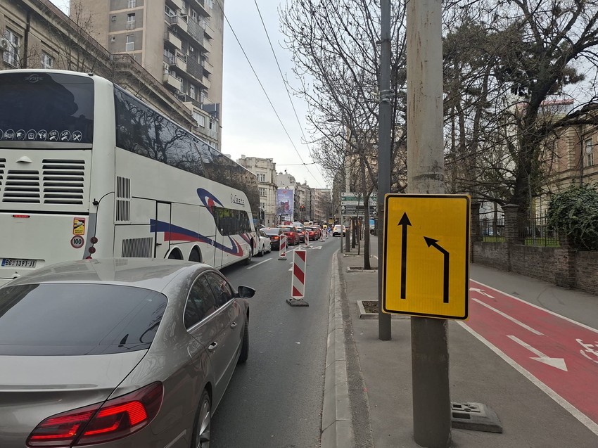 Gužva u Takovskoj ulici zbog radova