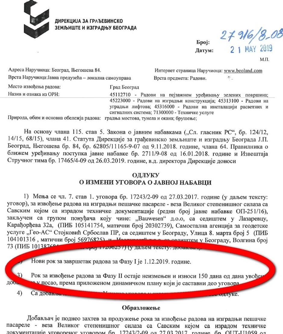 Aneks ugovora sa produženim rokom