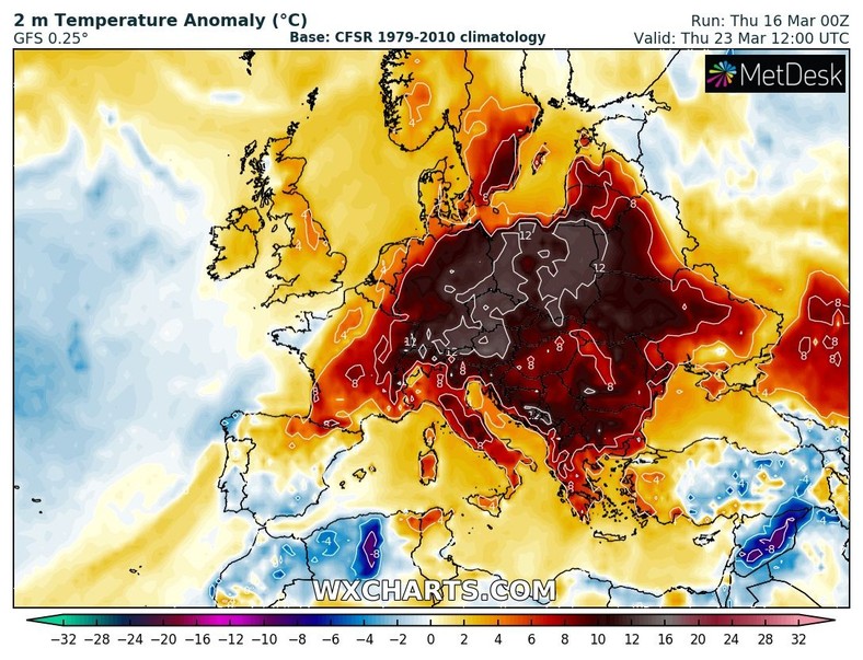 Możliwe, że temperatura przekroczy normę o ok. 12 st. C