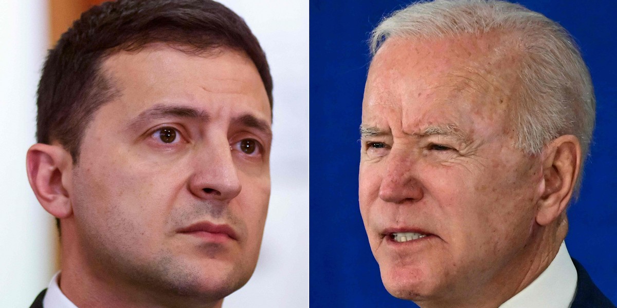 Wołodymir Zełenski i Joe Biden, będą rozmawiać 2 stycznia.