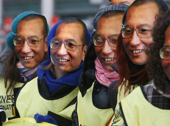 Protest w obronie Liu Xiaobo w Niemczech