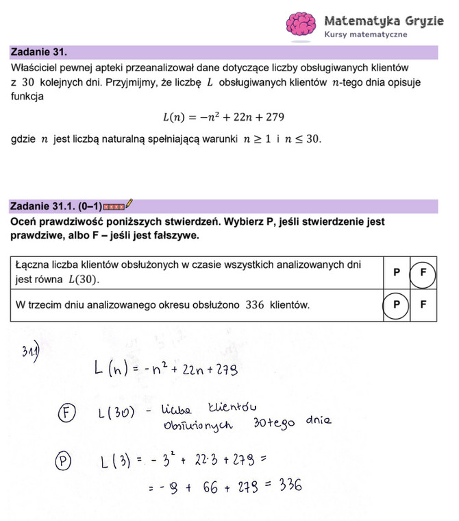 Arkusz CKE i odpowiedzi. Matematyka, poziom podstawowy formuła 2023 - zadanie 31.1
