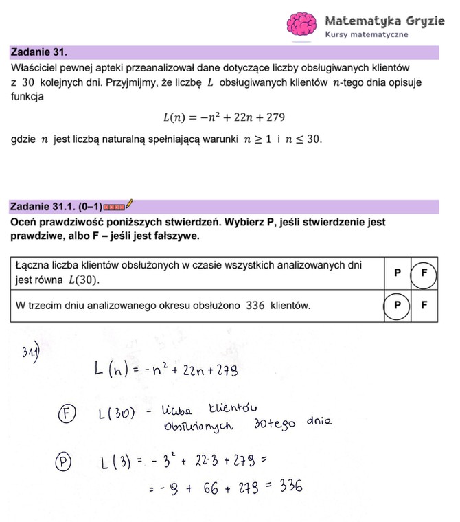 Arkusz CKE i odpowiedzi. Matematyka, poziom podstawowy formuła 2023 - zadanie 31.1