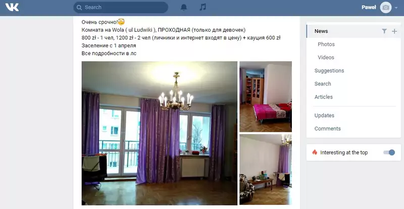 Oferta wynajmu mieszkania w Warszawie