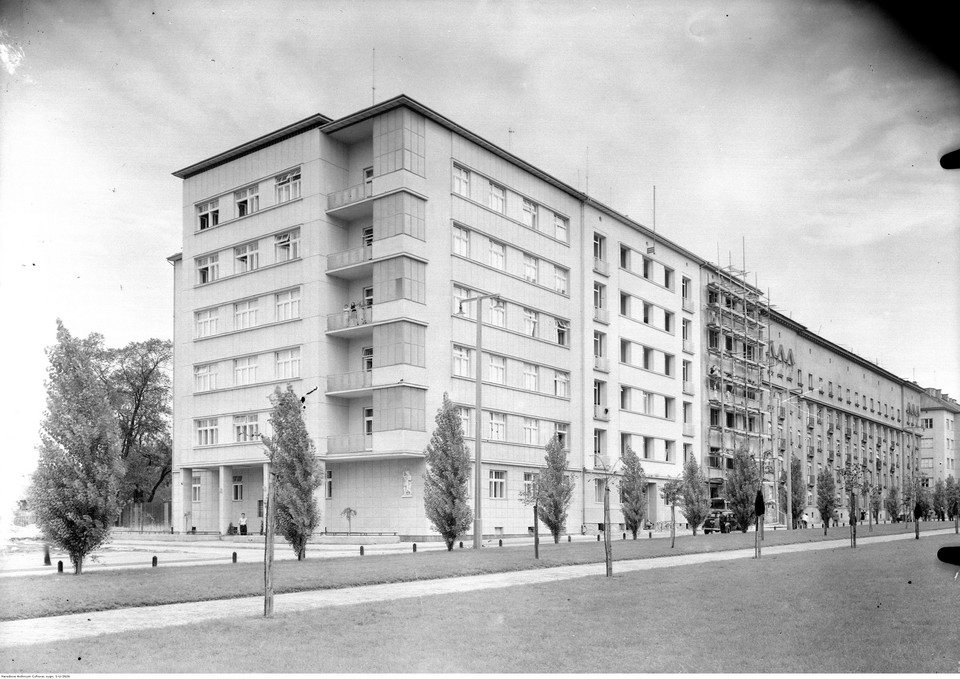 Aleja Słowackiego w Krakowie (1930 - 1935). Okolica dzisiejszego Radia Kraków