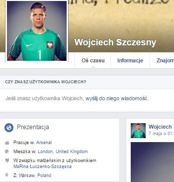Screen z profilu na Facebooku Wojciecha Szczęsnego