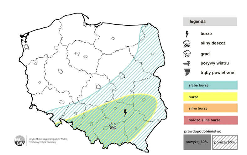 Prognoza burz na noc z czwartku na piątek