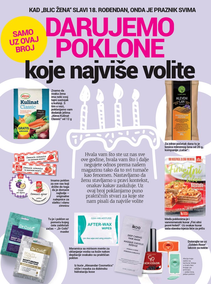 Obilje poklona uz „Blic ženu“ - potražite novi rođendanski broj u subotu 26. novembra