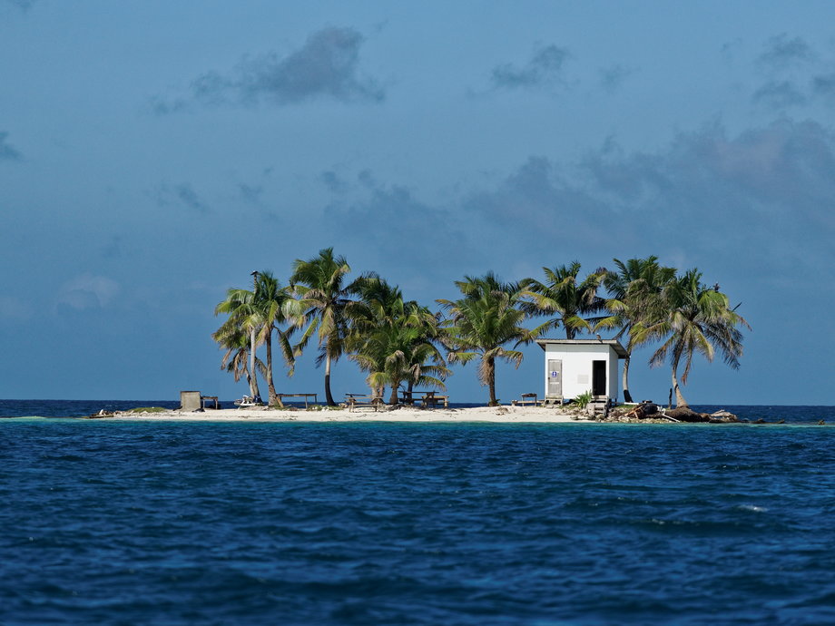 Toilet island, near Palcencia, Belize
