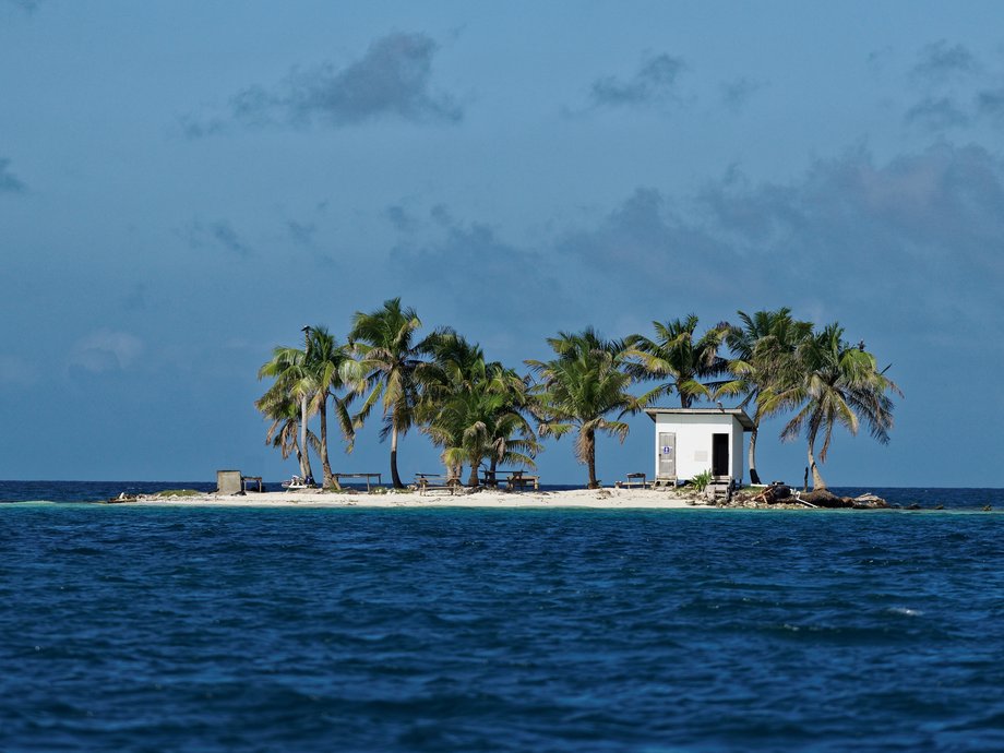 Toilet island, near Palcencia, Belize