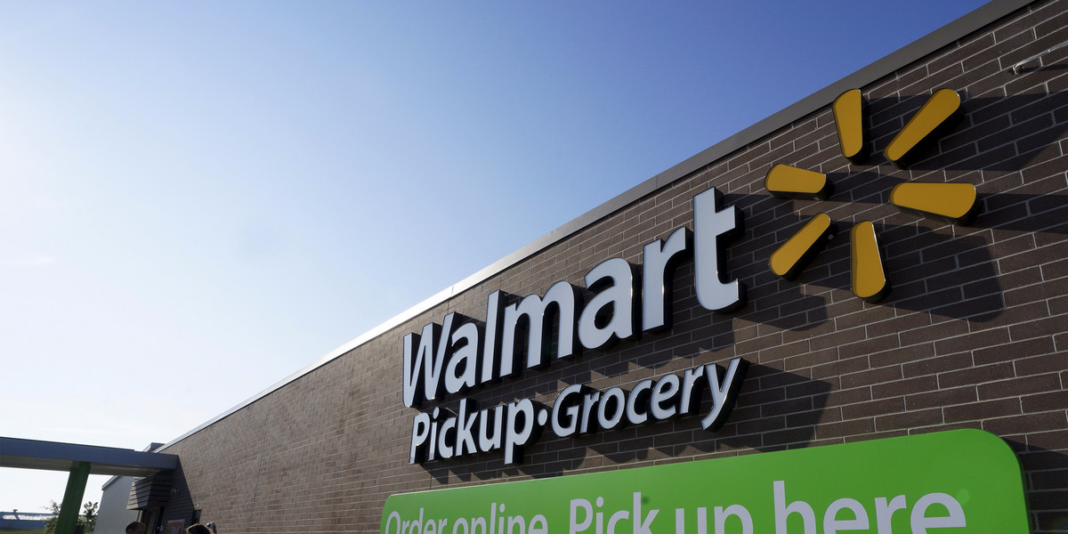 A Wal-Mart Pickup Grocery test store in Bentonville, Arkansas.