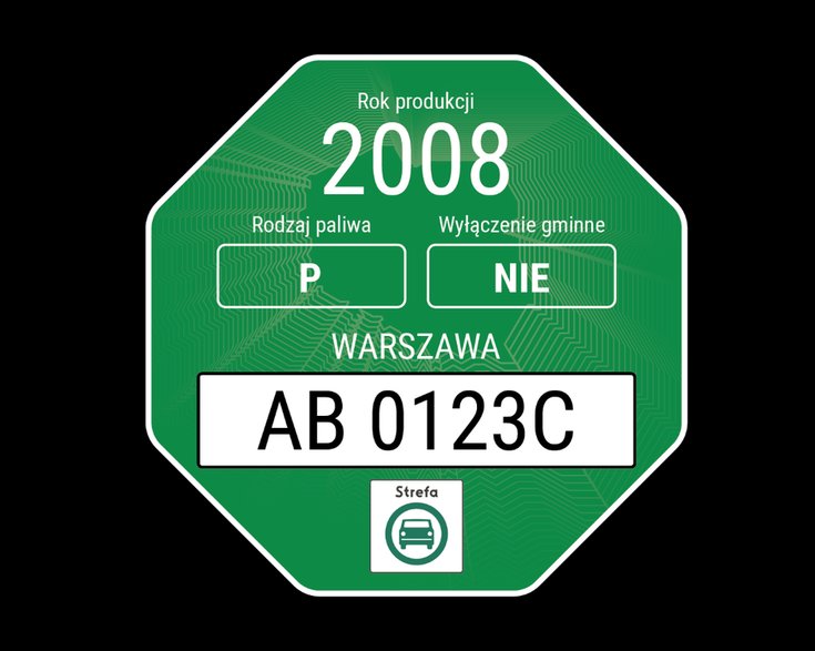 Wzór naklejki zatwierdzony przez Ministerstwo Klimatu i Środowiska