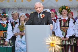 Jarosław Kaczyński na spotkaniu w ramach kampanii wyborczej