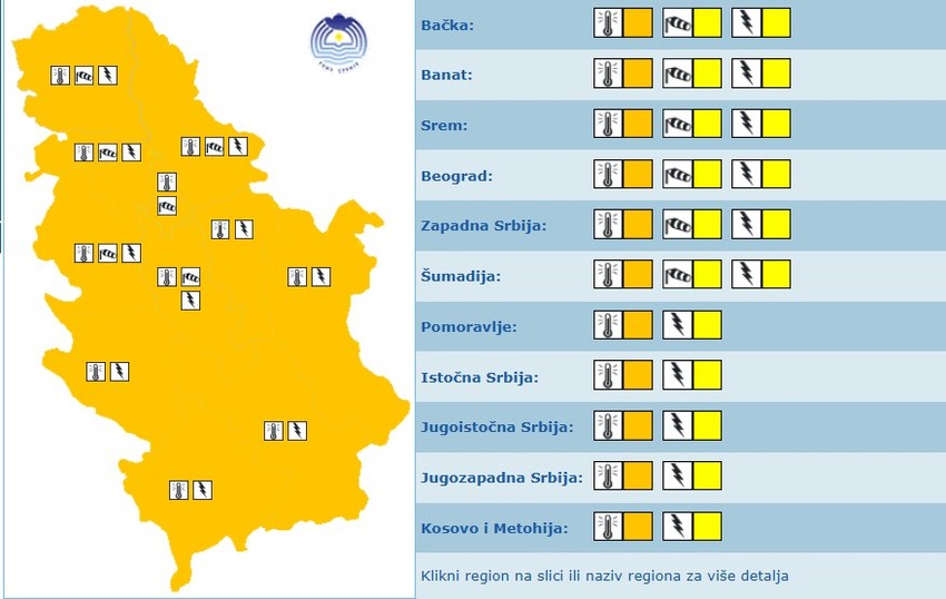 Meteoalarm za petak