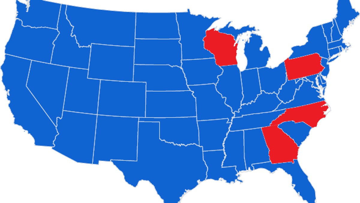 Wybory w USA. Swing States 2020. Część II: Pensylwania, Georgia, Karolina Północna i Wisconsin