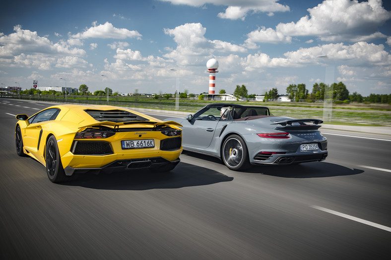 Lamborghini Aventador Coupe vs. Porsche 911 Tubo Cabrio