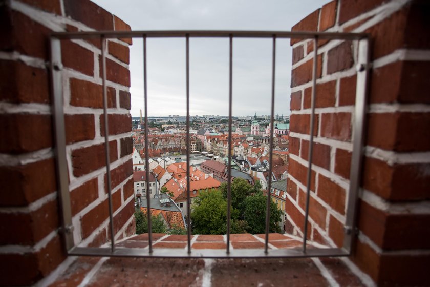 Taras na wieży widokowej Zamku Przemysła odwiedzają tłumy