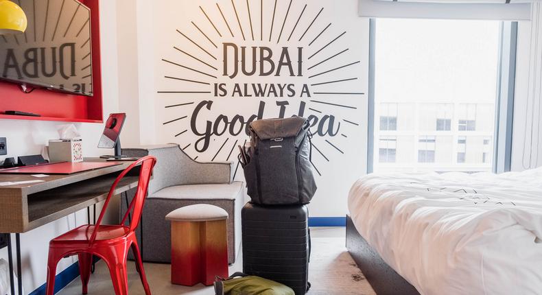 Good morning! My journey last week started in Dubai. Though it's my first time flying business class, I've been traveling for business for the last year, as evidenced by my very compact luggage (if I say so myself).