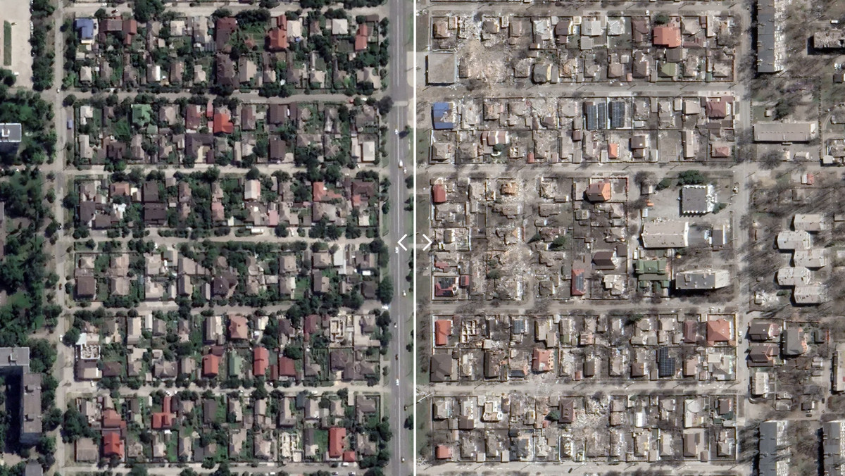 Zdjęcia satelitarne zniszczeń w Ukrainie. Porównaliśmy je