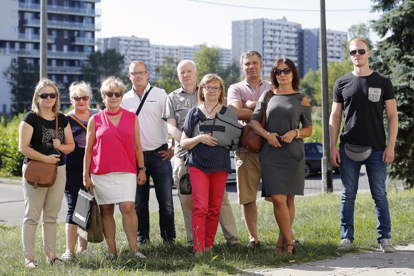 Katowice. Protest mieszkańców osiedla Tysiąclecia przeciwko budowie kolejnych wieżowców