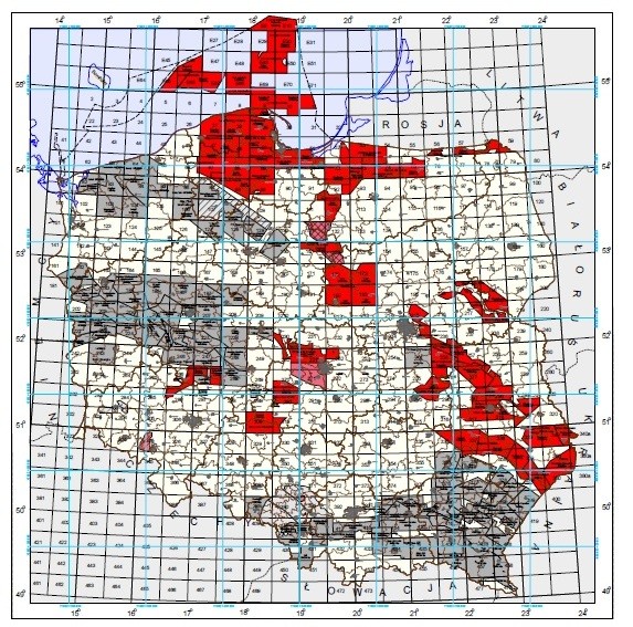 Mapa koncesji na poszukiwanie i rozpoznanie złóż węglowodorów, w tym gazu z łupków. Stan na 30.09.2014 r.