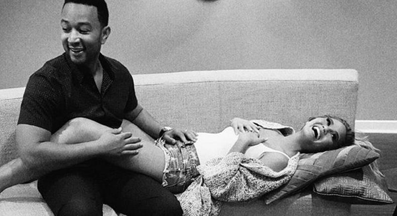 Chrissy Teigen posted this picture as she announced that she is now pregnant