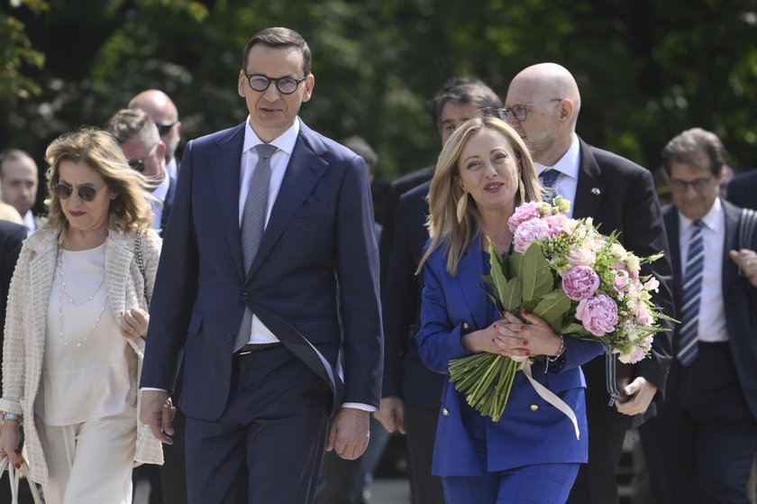 Premier Mateusz Morawiecki z Giorgią Meloni.