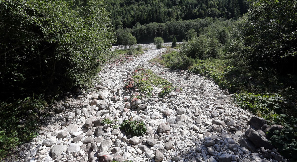 Wyschnięty górski potok