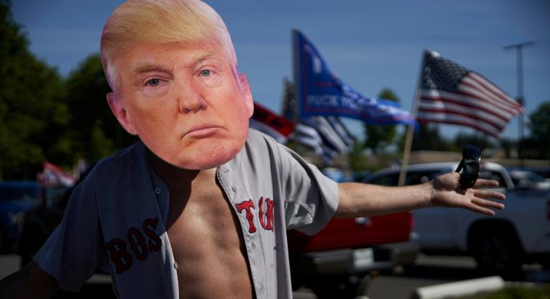 President Donald Trump’s supporters hold a rally and caravan in Oregon City, Oregon on September 7, 2020
