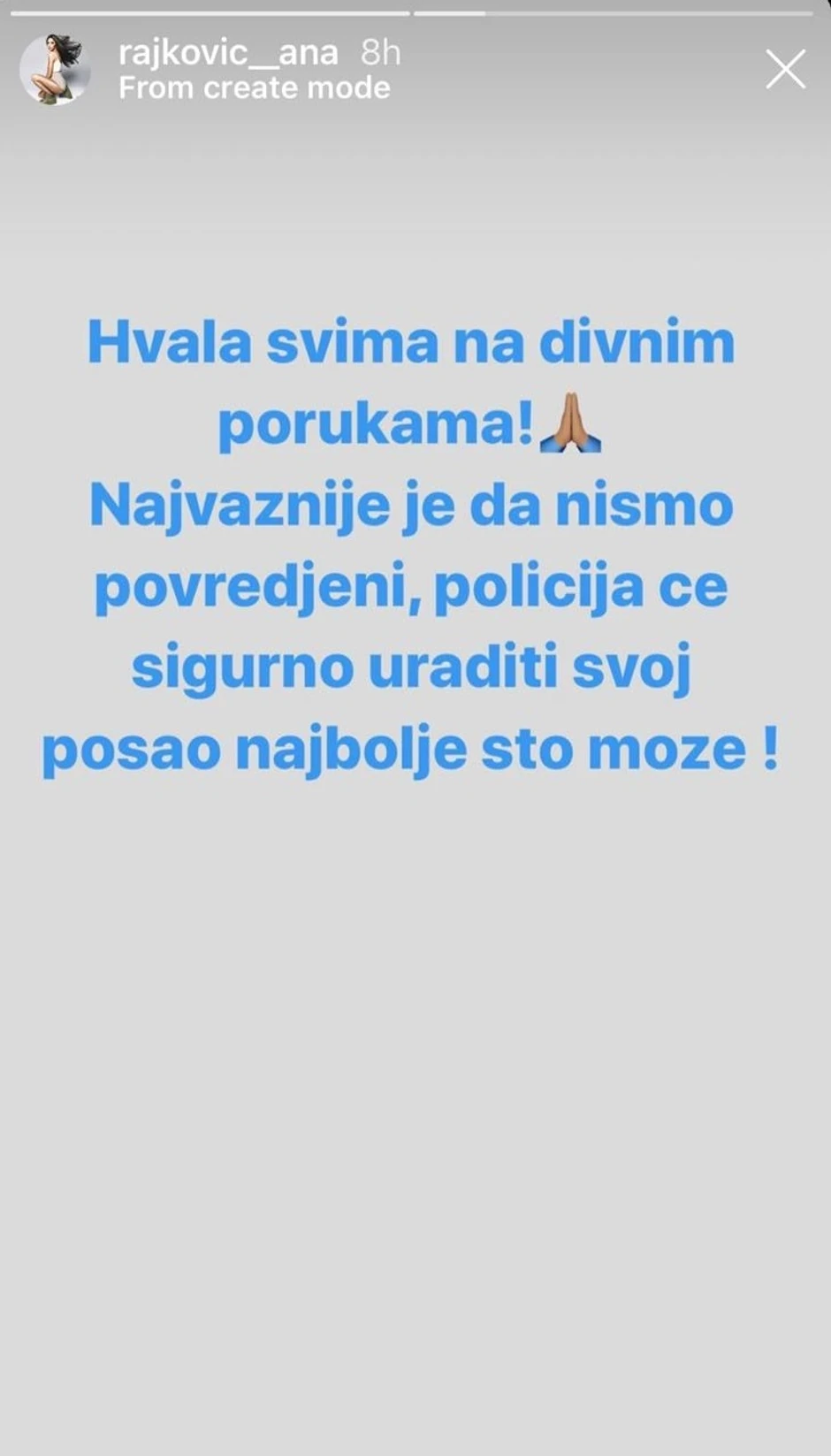 Objava Ane Rajković