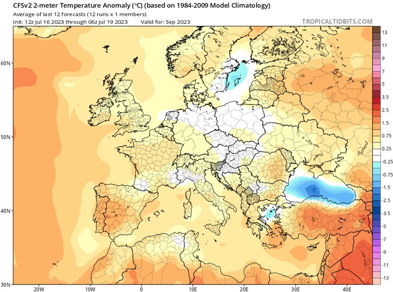 We wrześniu temperatura będzie bardzo bliska średniej.