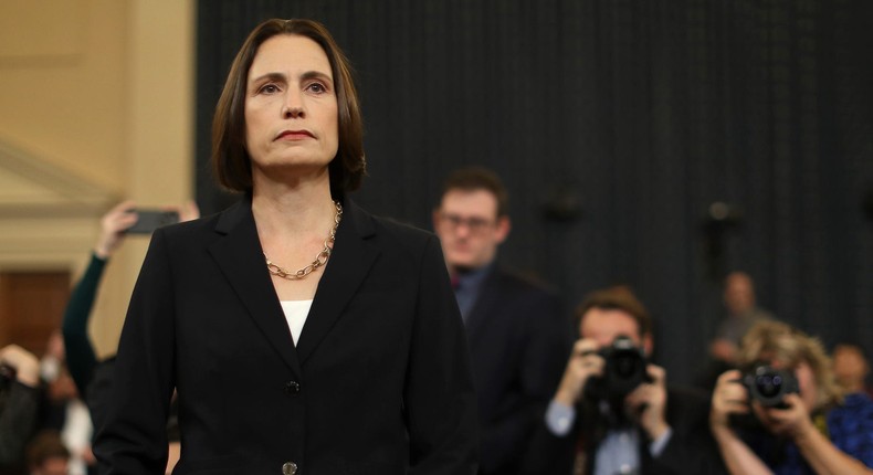 Fiona Hill,arrives to testify before the House Intelligence Committee on Capitol Hill in Washington, DC on November 21, 2019.