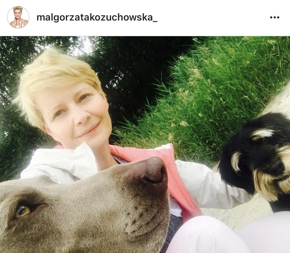 Małgorzata Kożuchowska z psami